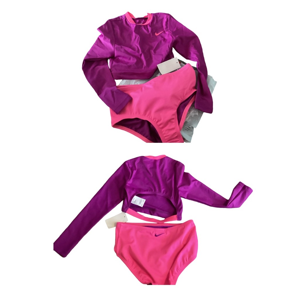 🪻 NWT Nike Kids' Vibrant Pink and Purple SwimSuit